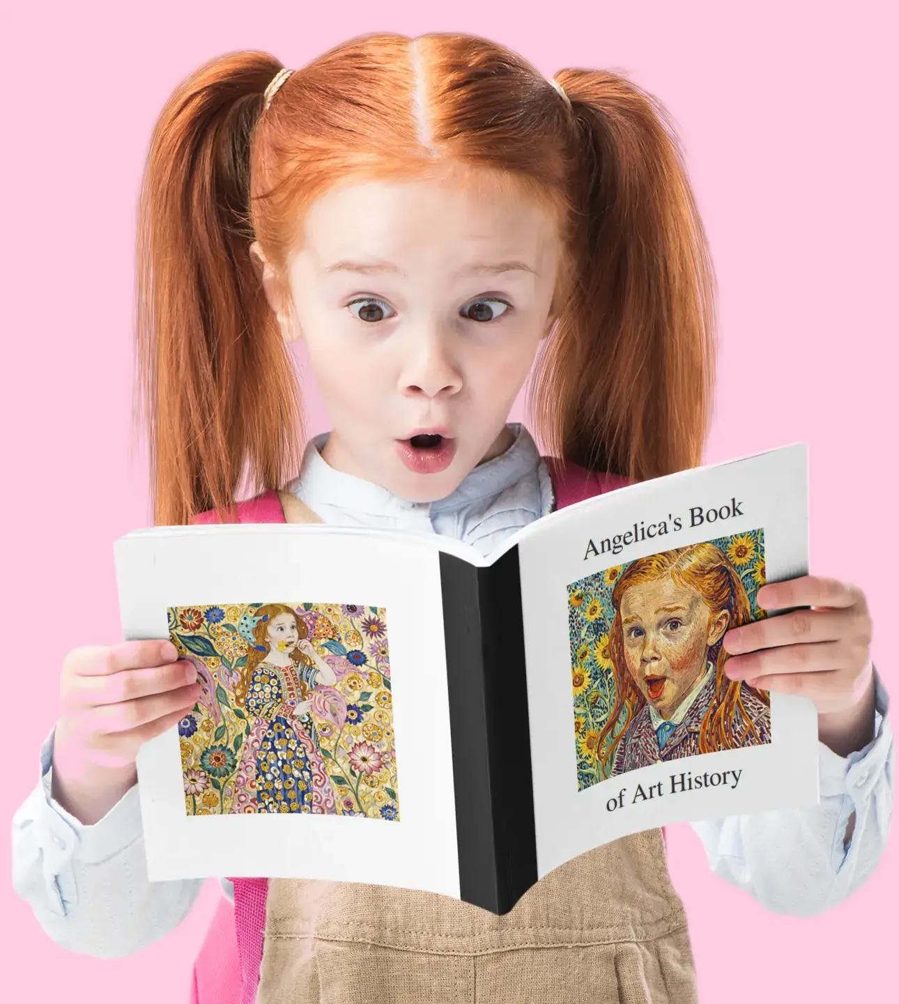 girl holding personalized book