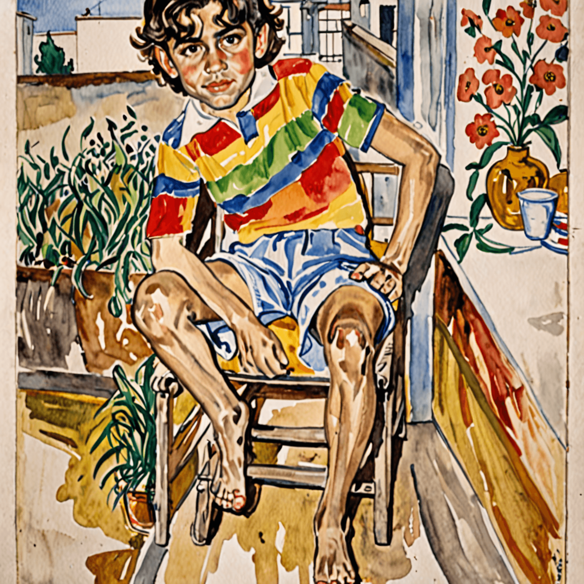 Portrait of Alex, age 5 by Alice Neel